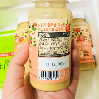 풀무원 스무디랩 피치&비타 — 4.5점을 준 리뷰어가 2017년 11월 올린 사용 사진