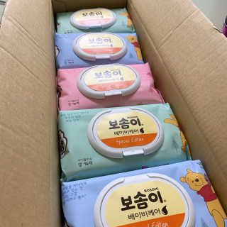 보솜이 아기물티슈 베이비케어 푸에디션 캡 74매 10입 — 5점을 준 리뷰어가 2019년 4월 올린 사용 사진