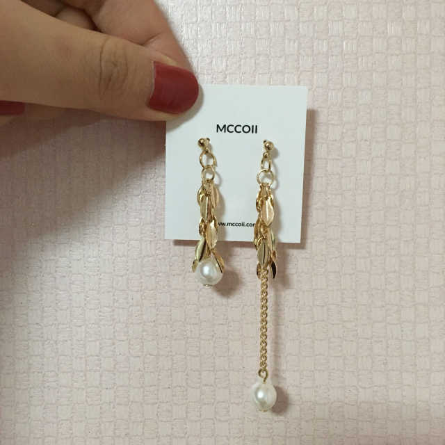 멕코이 leaf pearl 이어링 리뷰 사진