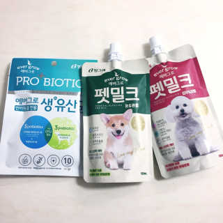 [빙그레] 에버그로 생유산균 1봉（10포입）+펫밀크2팩 — 4점을 준 리뷰어가 2019년 5월 올린 사용 사진