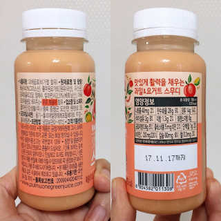 풀무원 스무디랩 피치&비타 — 4.5점을 준 리뷰어가 2017년 11월 올린 사용 사진