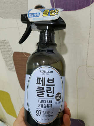 더블유드레스룸 페브클린 500ml — 5점을 준 리뷰어가 2018년 8월 올린 사용 사진