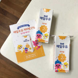 매일우유 멸균 매일우유 저지방 2프로 멸균 핑크퐁 에디션 6입 — 5점을 준 리뷰어가 2018년 1월 올린 사용 사진