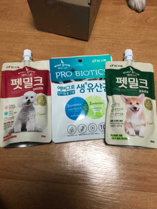 [빙그레] 에버그로 생유산균 1봉（10포입）+펫밀크2팩 — 5점을 준 리뷰어가 2019년 3월 올린 사용 사진