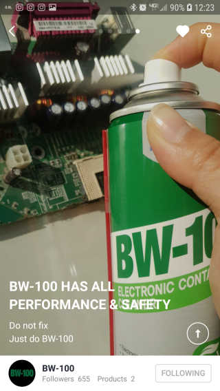 BW-100, 전자 접점 클리너 — 5점을 준 리뷰어가 2019년 8월 올린 사용 사진