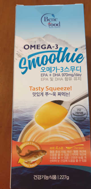 오메가-3스무디 [오메가스무디] 짜먹는 오메가3 DHA 임산부 어린이 — 5점을 준 리뷰어가 2019년 3월 올린 사용 사진