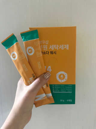 레인보우샵 올인원세탁세제,베이킹소다 스틱포6개입+세탁조클리너 — 5점을 준 리뷰어가 2018년 4월 올린 사용 사진