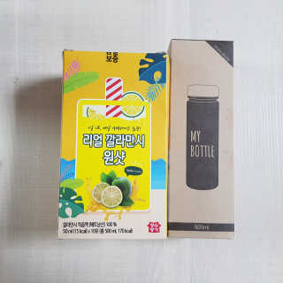 장수농가 리얼깔라만시 원샷 50ml 10팩+보틀 — 4.67점을 준 리뷰어가 2019년 4월 올린 사용 사진