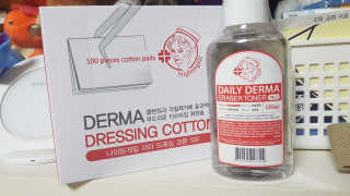 나이팅게일 광채토너130ml+더마 드레싱 코튼 100 SET — 5점을 준 리뷰어가 2018년 5월 올린 사용 사진