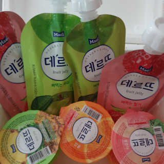 데르뜨 떠먹는 과일 3종, 짜먹는 과일 2종 총 10개 체험 — 5점을 준 리뷰어가 2020년 3월 올린 사용 사진
