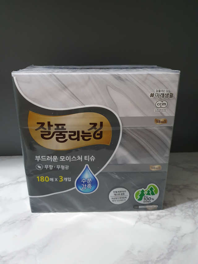 잘풀리는집 부드러운 모이스처 보습 미용 티슈 180매 리뷰 사진