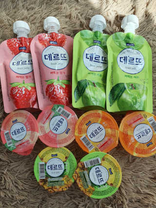 데르뜨 떠먹는 과일 3종, 짜먹는 과일 2종 총 10개 체험 — 5점을 준 리뷰어가 2020년 3월 올린 사용 사진