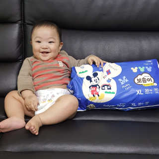 보솜이 베이비케어 팬티형 기저귀 — 4점을 준 리뷰어가 2019년 3월 올린 사용 사진