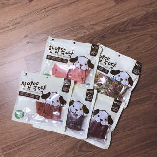 펫토리아 한입뚝딱 국내산 강아지간식 BEST 5종 — 5점을 준 리뷰어가 2019년 5월 올린 사용 사진