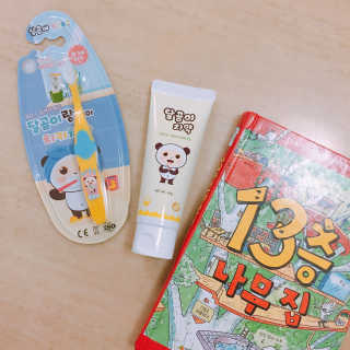 달곰이 어린이 치약+어린이 칫솔 SET — 5점을 준 리뷰어가 2017년 9월 올린 사용 사진