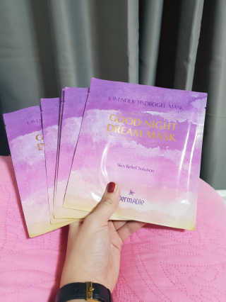 더메이블 라벤더 스킨 릴리프 하이드로겔 마스크 — 3점을 준 리뷰어가 2018년 10월 올린 사용 사진