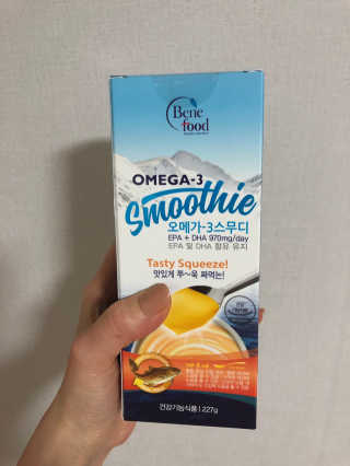 오메가-3스무디 [오메가스무디] 짜먹는 오메가3 DHA 임산부 어린이 — 4.5점을 준 리뷰어가 2019년 4월 올린 사용 사진