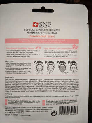 SNP Supercharged Mask_Rose Centifoli Flower — 3.5점을 준 리뷰어가 2019년 2월 올린 사용 사진