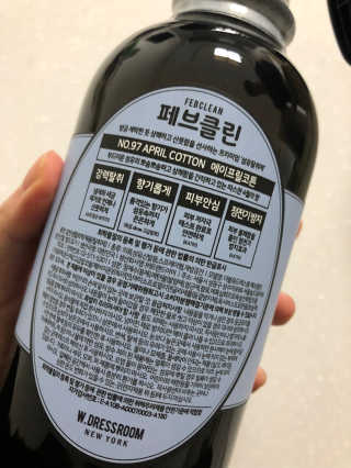 더블유드레스룸 페브클린 500ml — 4.67점을 준 리뷰어가 2018년 11월 올린 사용 사진