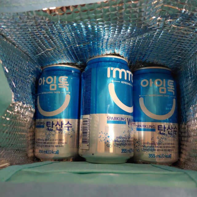 아임톡 탄산수 355mlX24캔 + 보냉팩 증정이벤트 리뷰 사진