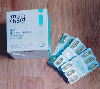 JW중외제약 마이코드 알티지 오메가3 1000 mg — 5점을 준 리뷰어가 2020년 8월 올린 사용 사진