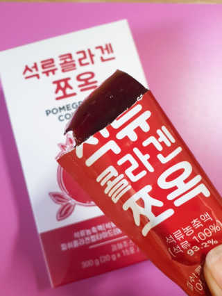 조은약초 석류콜라겐 석류즙 석류쪼옥 젤리 스틱 15포 x 20g — 5점을 준 리뷰어가 2020년 7월 올린 사용 사진