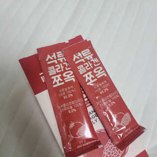 조은약초 석류콜라겐 석류즙 석류쪼옥 젤리 스틱 15포 x 20g — 5점을 준 리뷰어가 2020년 7월 올린 사용 사진