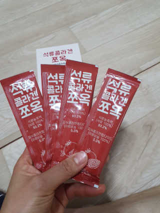 조은약초 석류콜라겐 석류즙 석류쪼옥 젤리 스틱 15포 x 20g — 5점을 준 리뷰어가 2020년 7월 올린 사용 사진