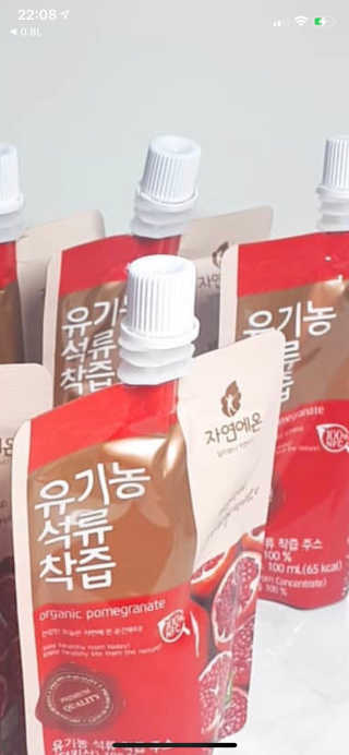 자연에온 유기농 석류 착즙 100mL 10개입 2BOX — 4.5점을 준 리뷰어가 2020년 11월 올린 사용 사진