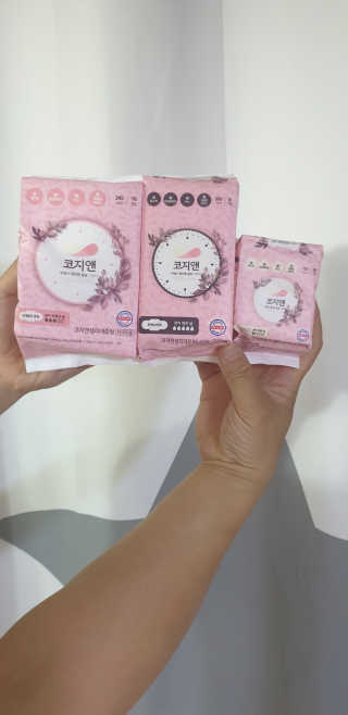 코지앤 생리대 체험 패키지 — 4점을 준 리뷰어가 2020년 10월 올린 사용 사진