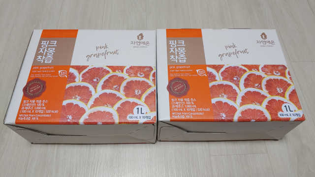 자연에온 핑크 자몽 착즙 100mL 10개입 2BOX 리뷰 사진