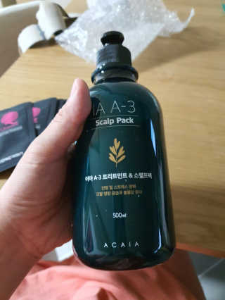아카이아 이아 A3 헤어스캘프팩 500ml — 5점을 준 리뷰어가 2020년 6월 올린 사용 사진