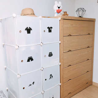 바네스데코 DIY 조립식 스티커  8칸 수납장 옷장 수납박스 정리함 — 4점을 준 리뷰어가 2020년 5월 올린 사용 사진