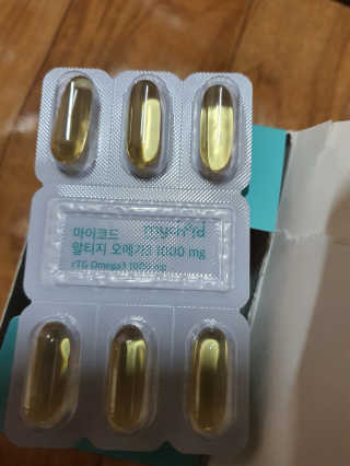 JW중외제약 마이코드 알티지 오메가3 1000 mg — 1점을 준 리뷰어가 2020년 7월 올린 사용 사진