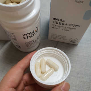 JW중외제약 마이코드 어골칼슘 비타민D — 4점을 준 리뷰어가 2020년 9월 올린 사용 사진