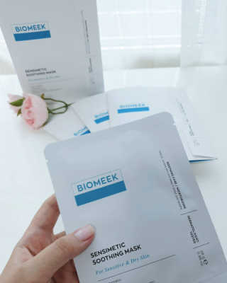바이오믹 BIOMEEK SENSIMETIC SOOTHING MASK.S — 4.5점을 준 리뷰어가 2020년 7월 올린 사용 사진