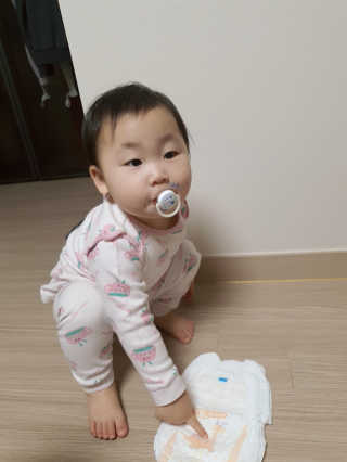 오브맘 밤 프리미엄 아기 기저귀 팬티형 밴드형 — 5점을 준 리뷰어가 2020년 11월 올린 사용 사진