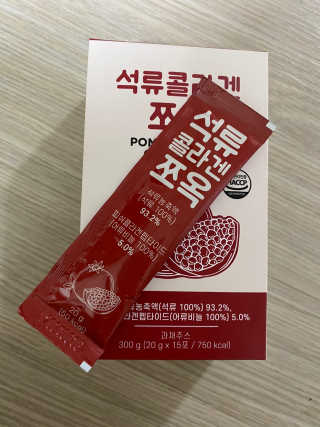 조은약초 석류콜라겐 석류즙 석류쪼옥 젤리 스틱 15포 x 20g — 5점을 준 리뷰어가 2020년 8월 올린 사용 사진