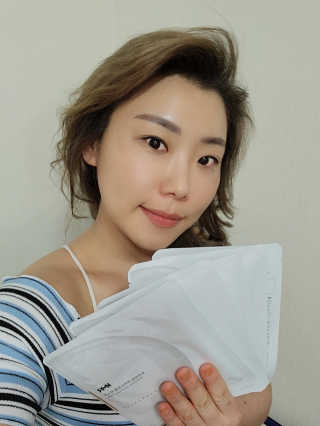 한미려 프리미엄 하이드로겔 마스크 — 5점을 준 리뷰어가 2020년 7월 올린 사용 사진