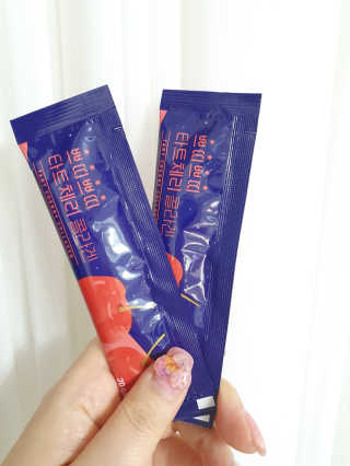 서울약사신협_쁘띠쁘띠타트체리콜라겐_20g x 14포 — 5점을 준 리뷰어가 2020년 11월 올린 사용 사진