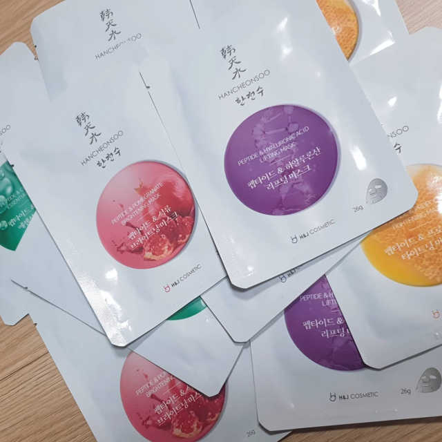 한천수 펩타이드 마스크팩 5종 10매 구성 리뷰 사진