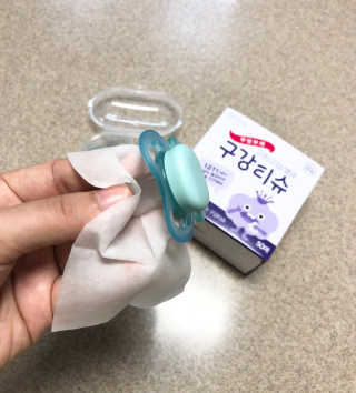100도 이상에서 삶아 멸균 안심 아이수 구강 티슈 — 4점을 준 리뷰어가 2020년 12월 올린 사용 사진