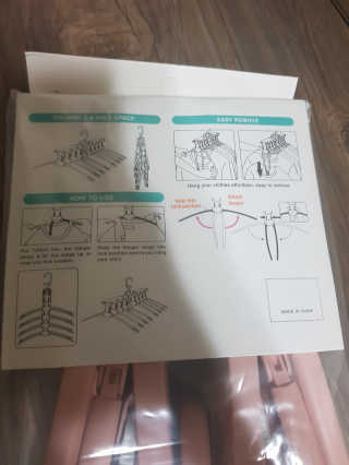 바네스데코 공간절약 다용도 회전 접이식 옷걸이 매직행거 핑크 — 5점을 준 리뷰어가 2020년 6월 올린 사용 사진
