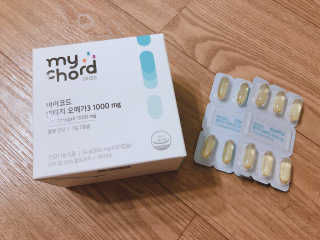 JW중외제약 마이코드 알티지 오메가3 1000 mg — 5점을 준 리뷰어가 2020년 8월 올린 사용 사진