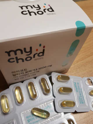 JW중외제약 마이코드 알티지 오메가3 1000 mg — 5점을 준 리뷰어가 2020년 8월 올린 사용 사진