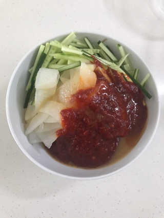 [해주냉면] 신천맛집 매운 비빔냉면 2인분 + 무절임 — 5점을 준 리뷰어가 2020년 5월 올린 사용 사진