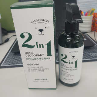 강아지스토리 2in1 강아지 애견 탈취제 400ml — 5점을 준 리뷰어가 2020년 6월 올린 사용 사진