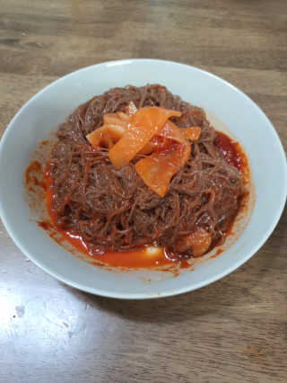 [해주냉면] 신천맛집 매운 비빔냉면 2인분 + 무절임 — 4점을 준 리뷰어가 2020년 5월 올린 사용 사진