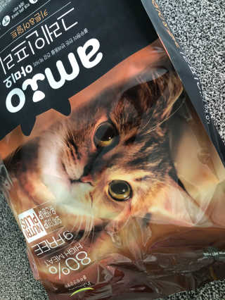 [풀무원 아미오] 반려묘 그레인프리 3종 — 3점을 준 리뷰어가 2020년 5월 올린 사용 사진