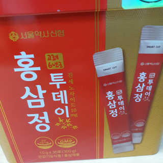 서울약사신협_투데이홍삼정_틴케이스_10g x 30포 — 5점을 준 리뷰어가 2020년 7월 올린 사용 사진
